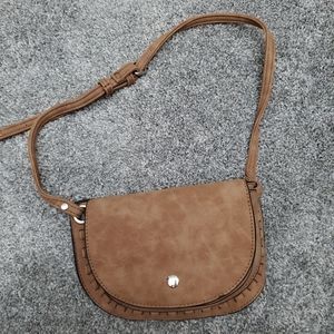 Brown suede belt bag